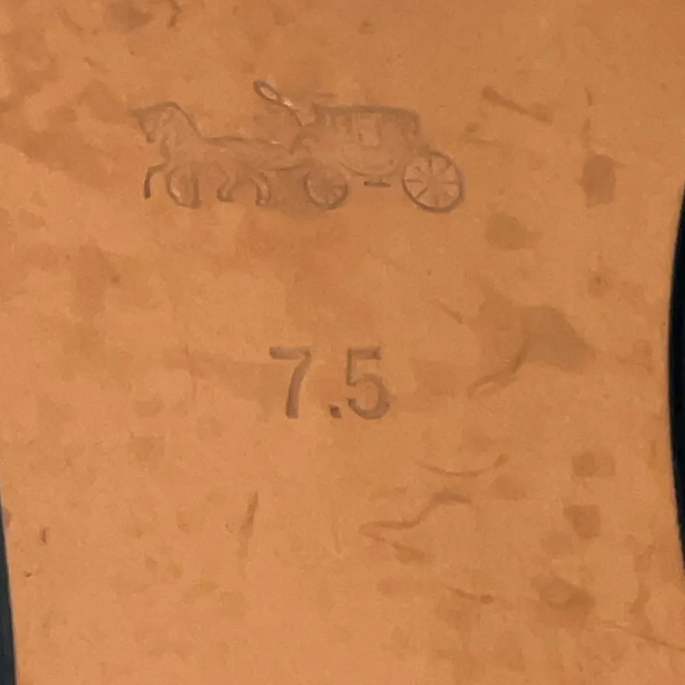 Coach Black Flats with Red Floral Accents GUC preloved rehab project as is - Picture 8 of 13